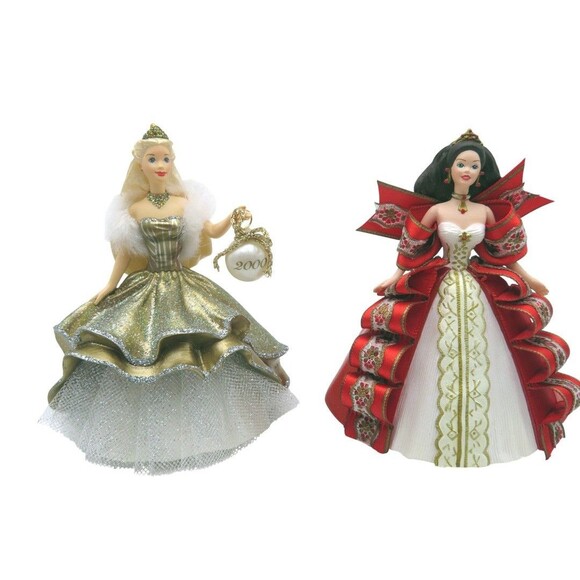 Hallmark Keepsake Holiday Barbie 1997 and Celebration Barbie 2000 Ornaments - Picture 2 of 6